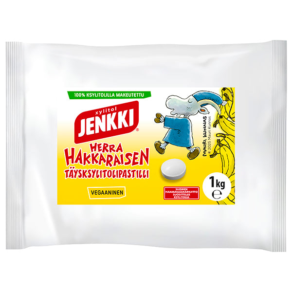 Jenkki Herra Hakkarainen 1 kg Banaani -täysksylitolipastilli