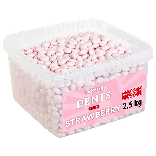 Läkerol Dents 2,5 kg Strawberry -ksylitolipastillien suurpakkaus