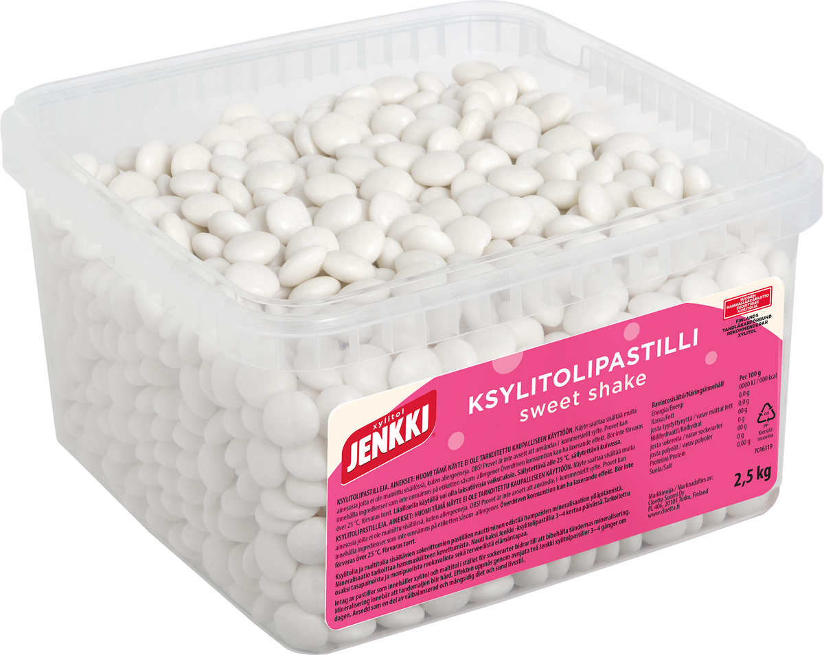 Jenkki Enjoy 2,5 kg Sweet shake -ksylitolipastillien suurpakkaus