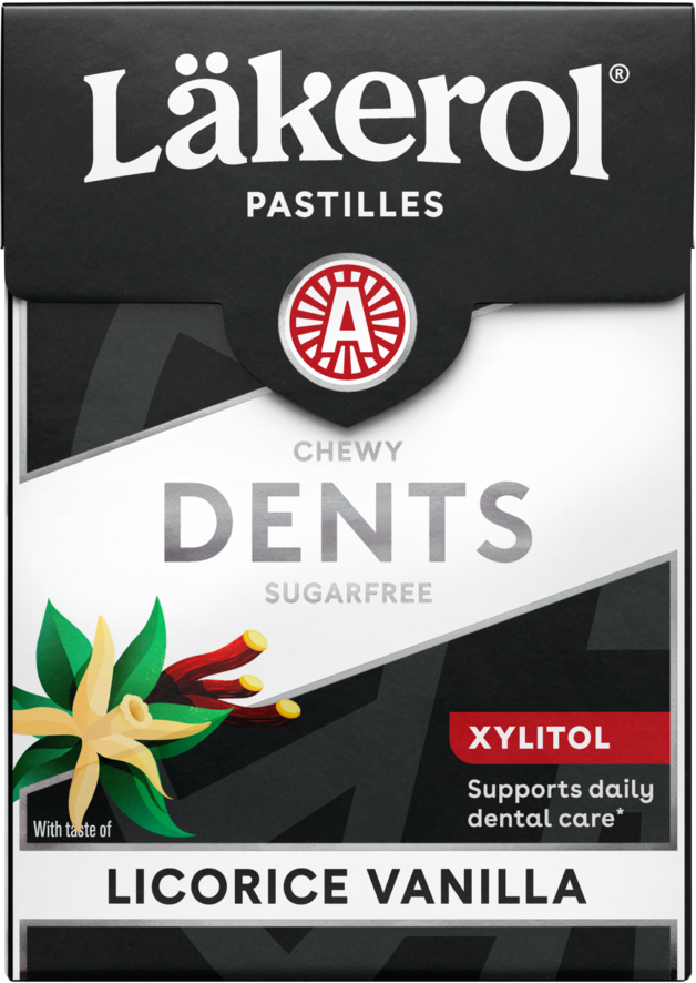 Läkerol Dents 85g Liquorice Vanilla -ksylitolipastilli