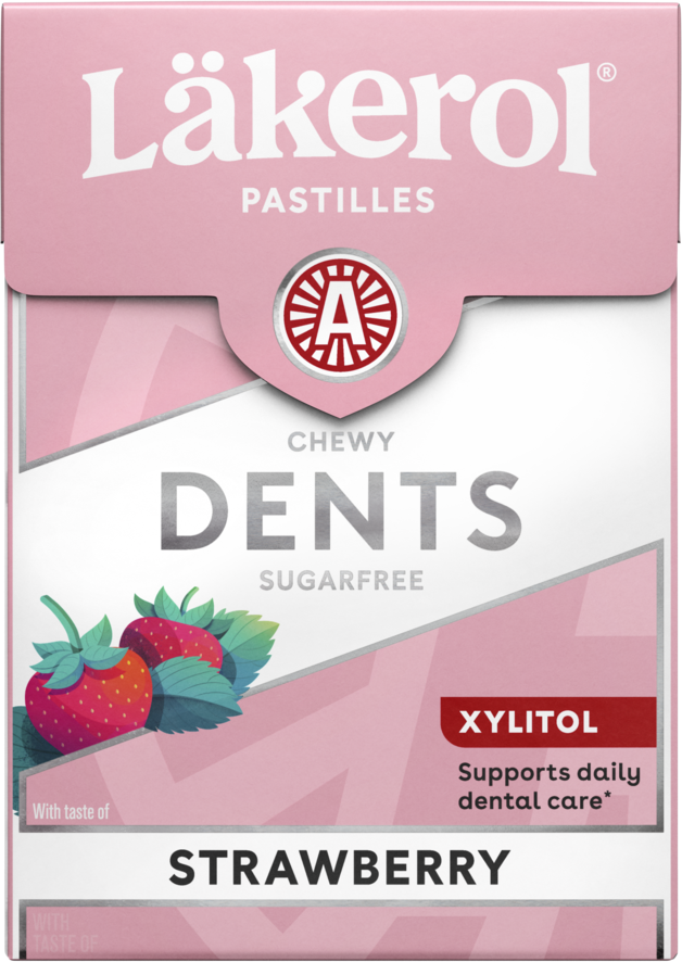 Läkerol Dents 85g Strawberry -ksylitolipastilli